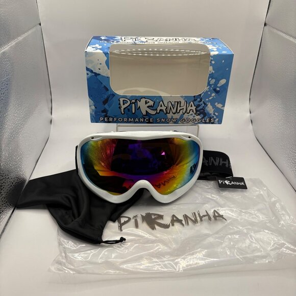 Piranha Performance Snow Goggles Anti-Fog Dual Lens Vented Frame Adjustable Stra - Picture 1 of 7
